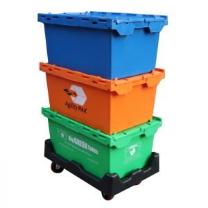77 Litre BLACK 60 x 40cm Plastic Storage Boxes Containers Crates Totes with Lids 
